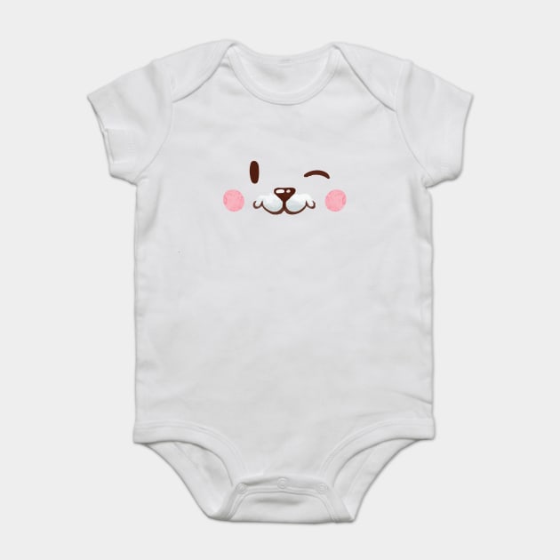 Cute Watercolor bunny Face Baby Bodysuit by Tshirtiz